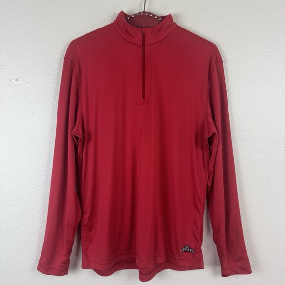 Hot Chillys Quarter Zip Lightweight Base Layer Long Sleeve Pullover Top Red M - Picture 1 of 16